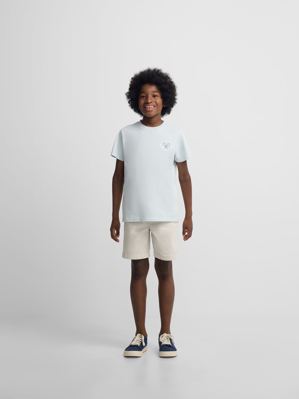 Camiseta kids raqueta etnica azul claro