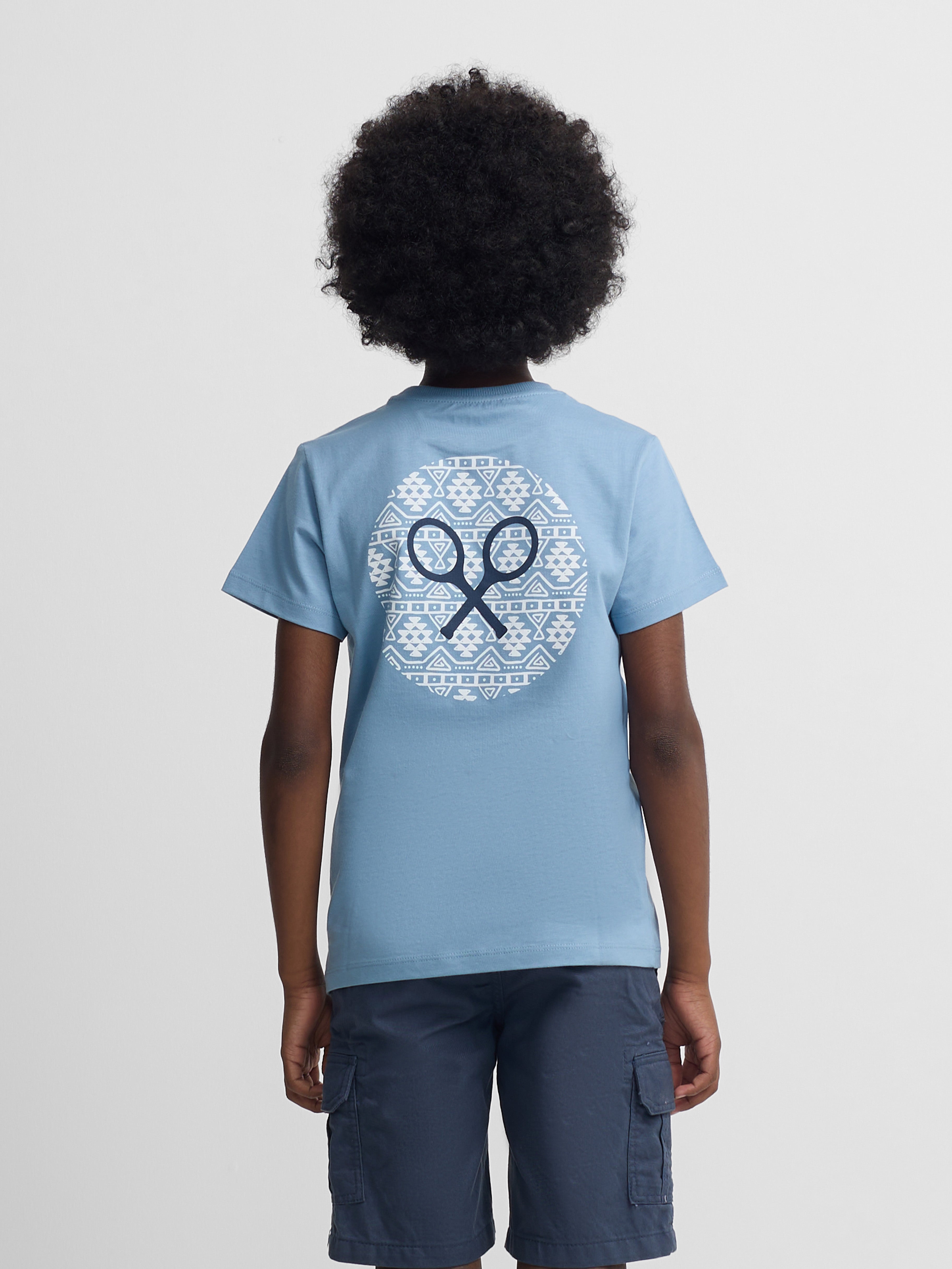 Camiseta kids raqueta etnica azul marino