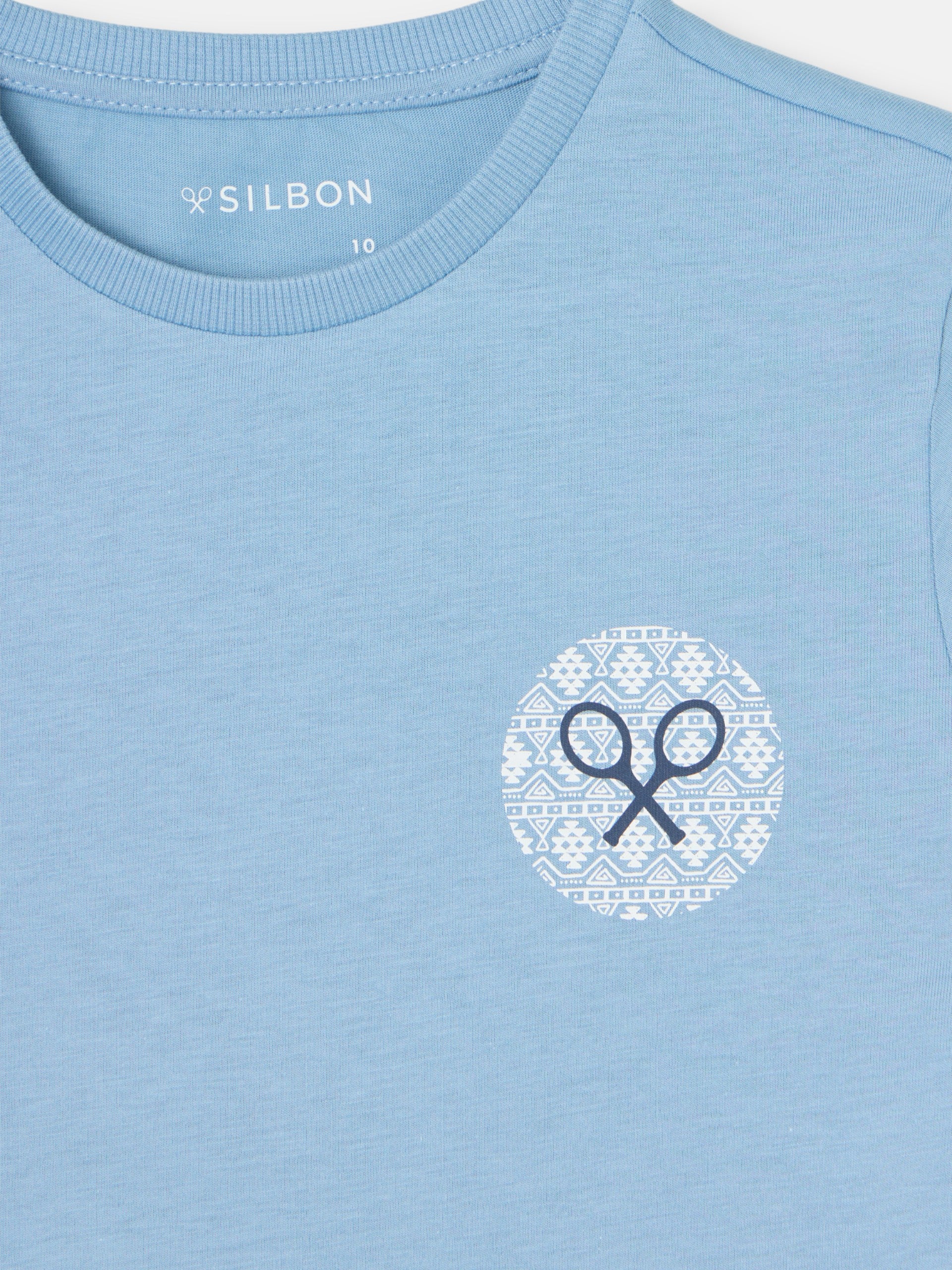 Kids' T-shirt ethnic racket navy blue