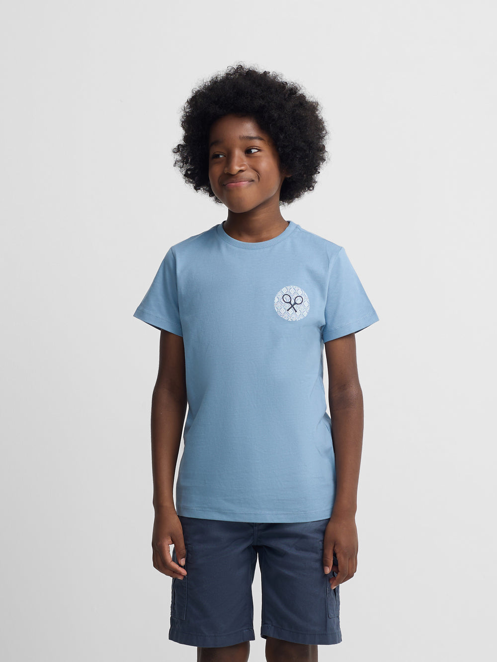 Camiseta kids raqueta etnica azul marino