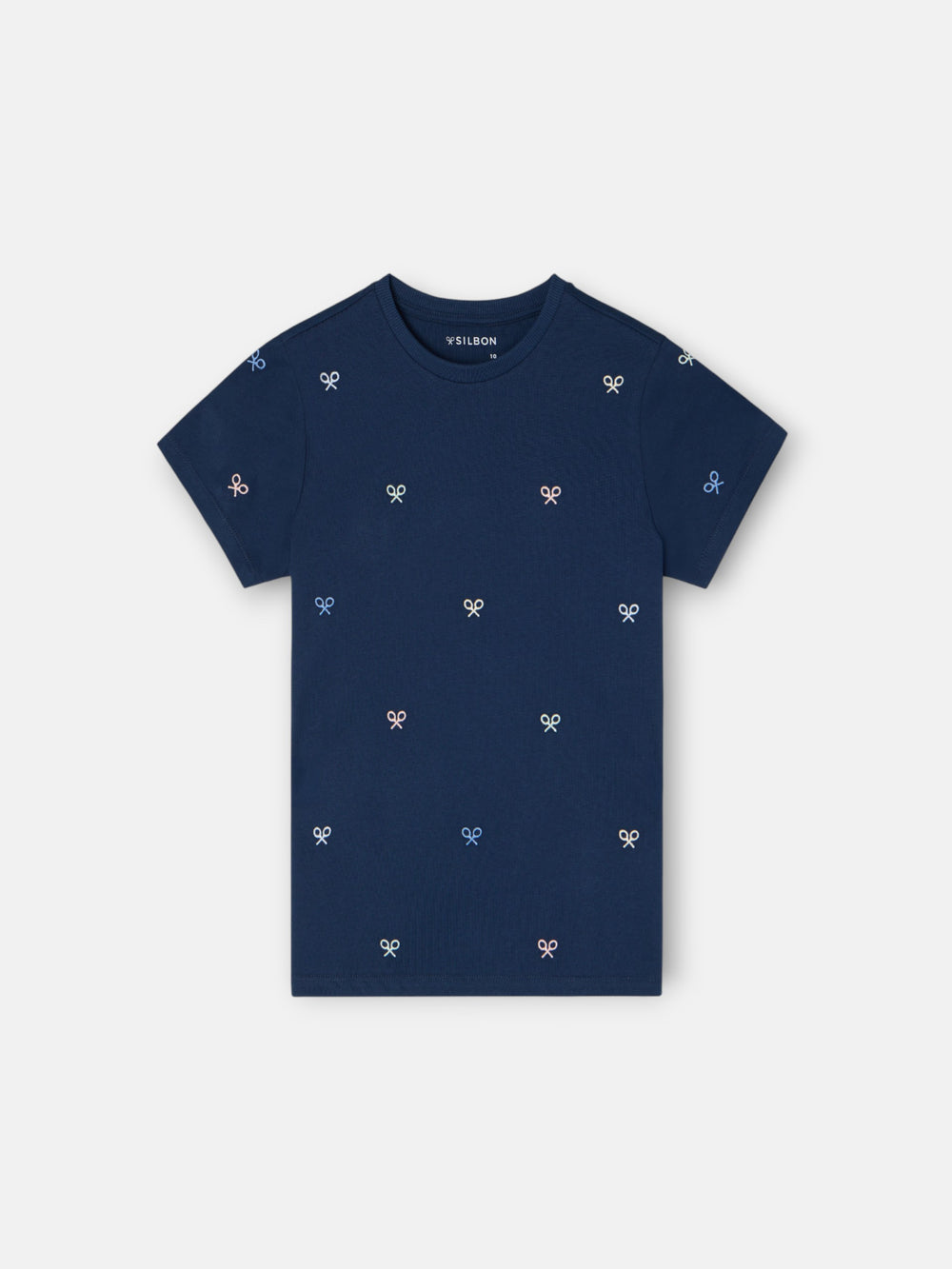 Kids' multi-racket t-shirt navy blue