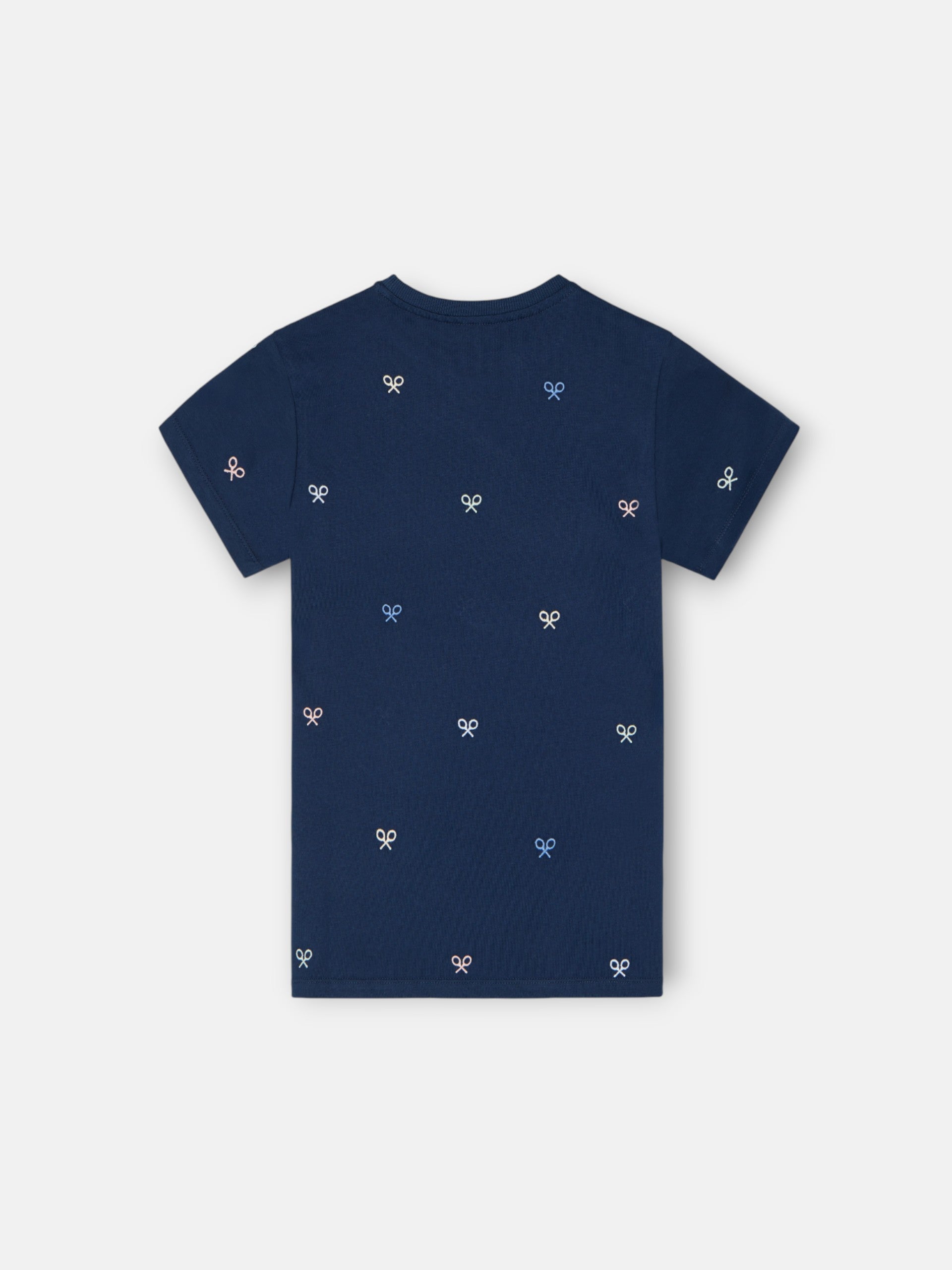 Kids' multi-racket t-shirt navy blue