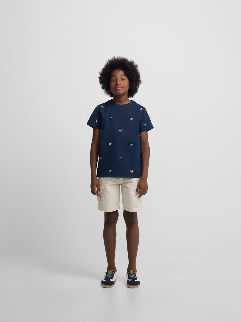Kids multiracket t-shirt in navy blue colors