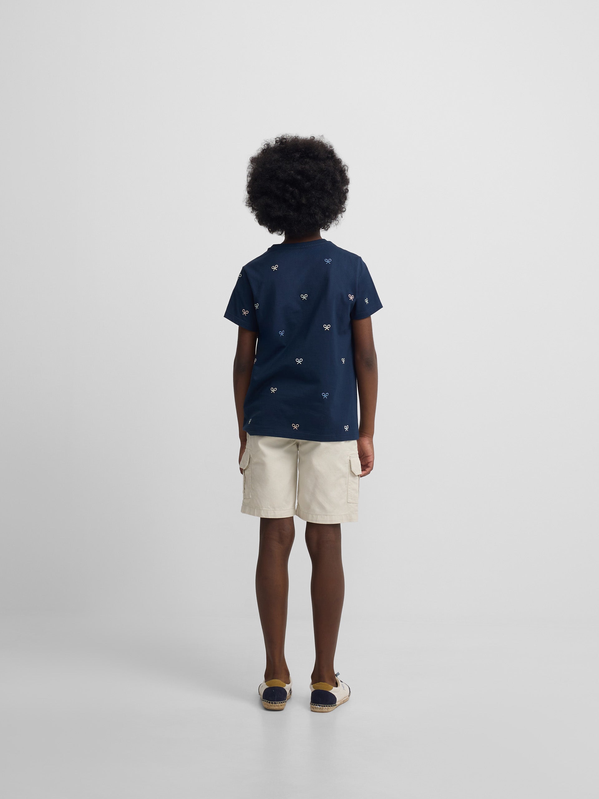 T-shirt multi-raquettes pour enfants bleu marine