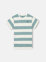 T-shirt enfant rayé vintage vert