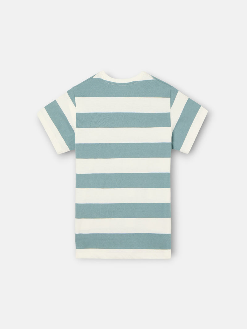 T-shirt enfant rayé vintage vert