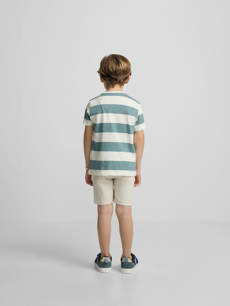 T-shirt enfant rayé vintage vert