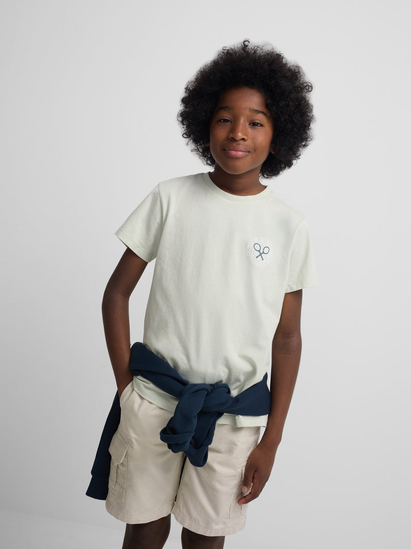 Kids ethnic racket green t-shirt