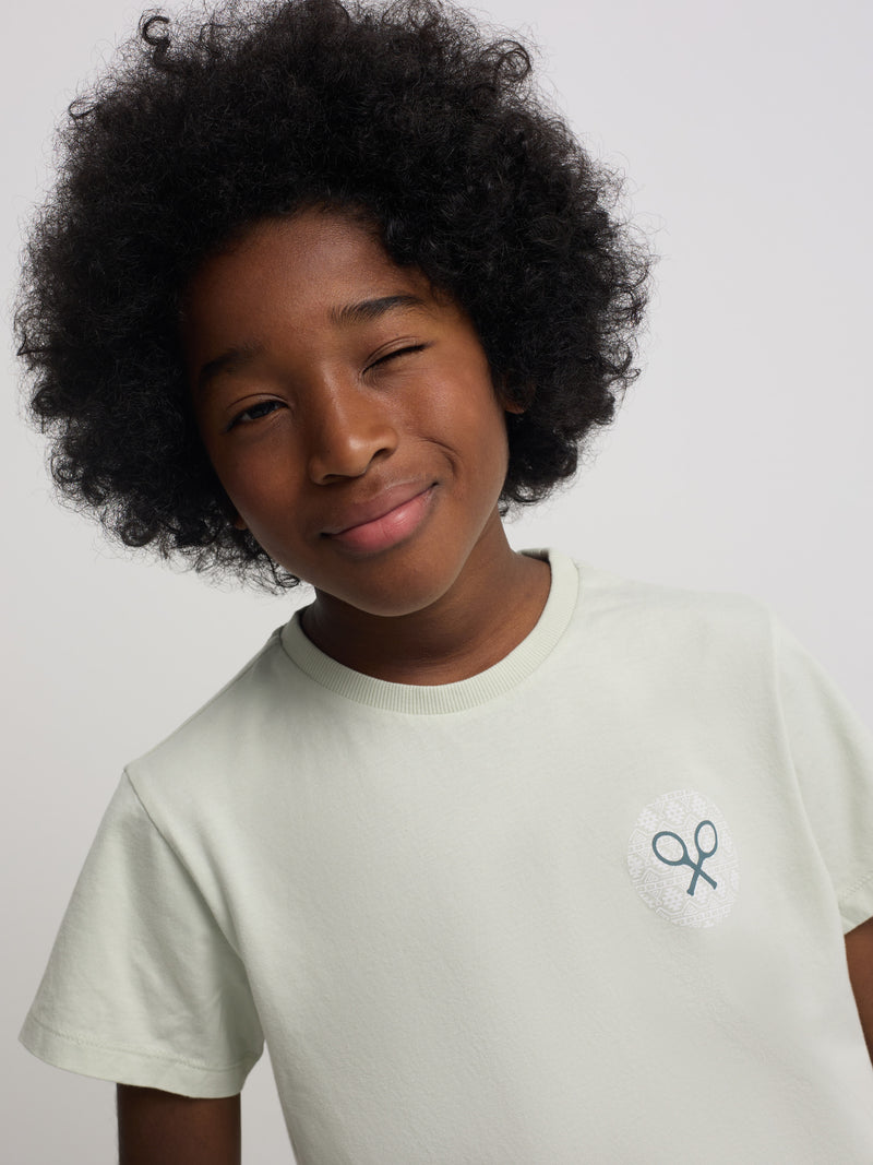 Kids ethnic racket green t-shirt