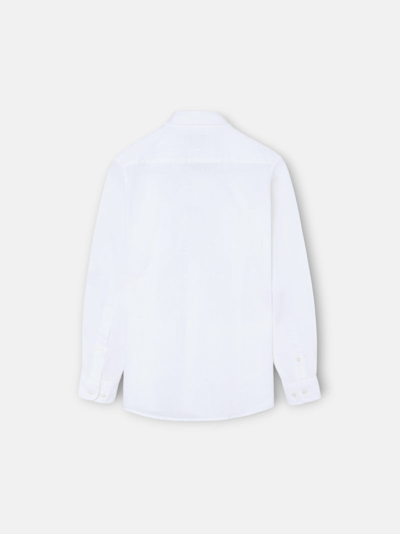 Guayabera sport kids lino blanco