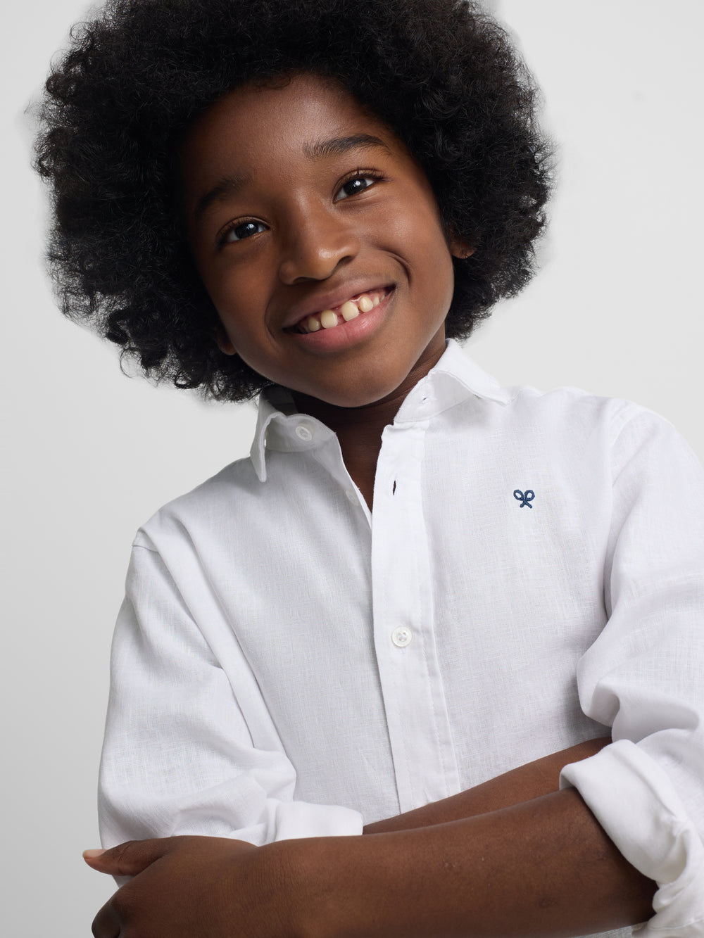 Camisa sport kids lino blanco