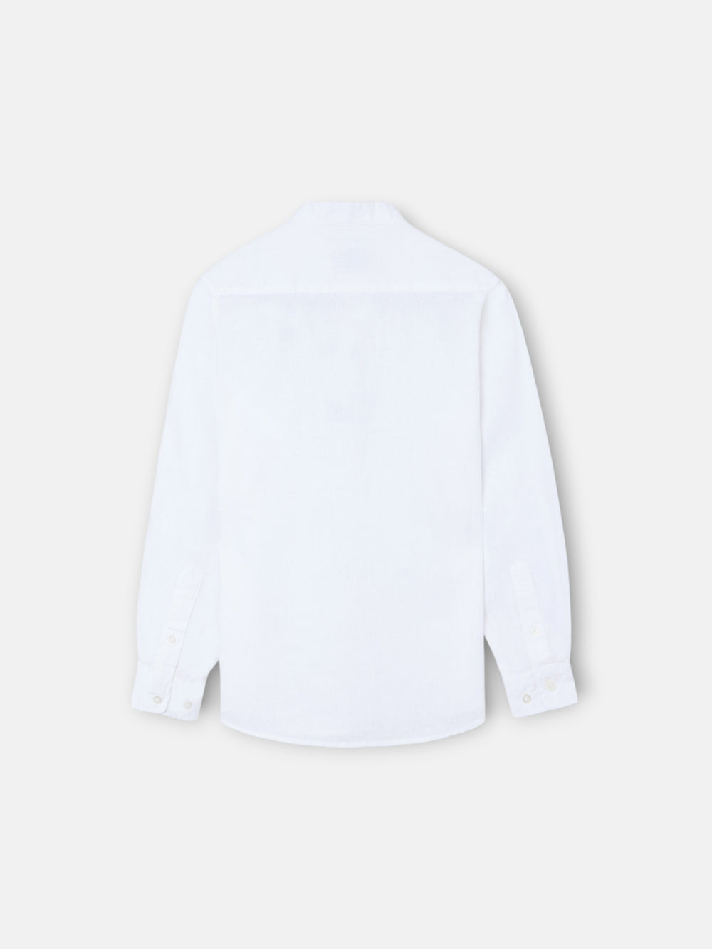 Chemise sport enfant en lin col mao blanc