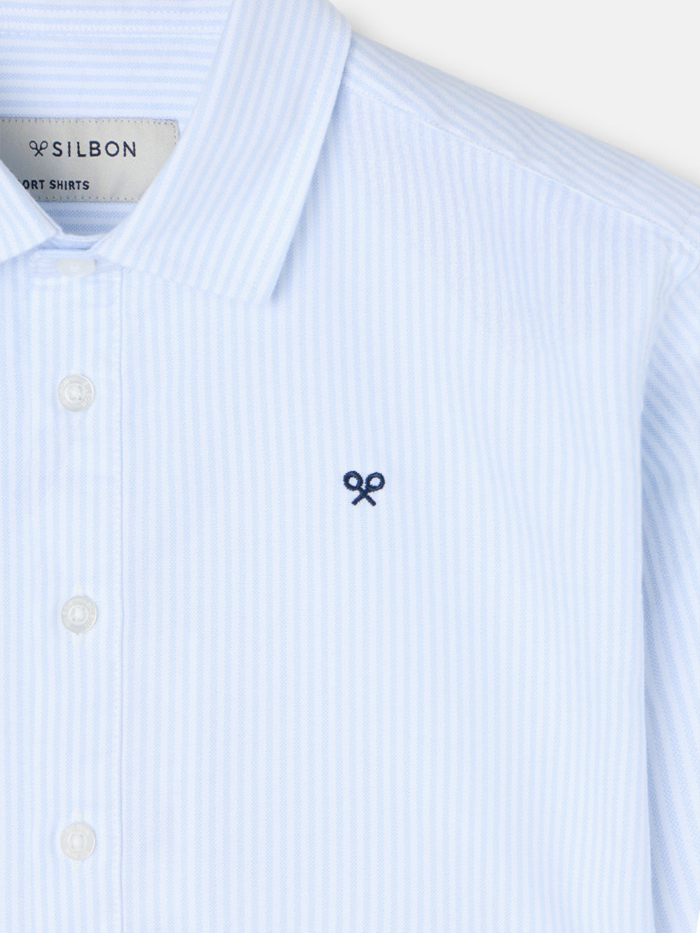 Polo de sport pour enfants à rayures bleues verticales