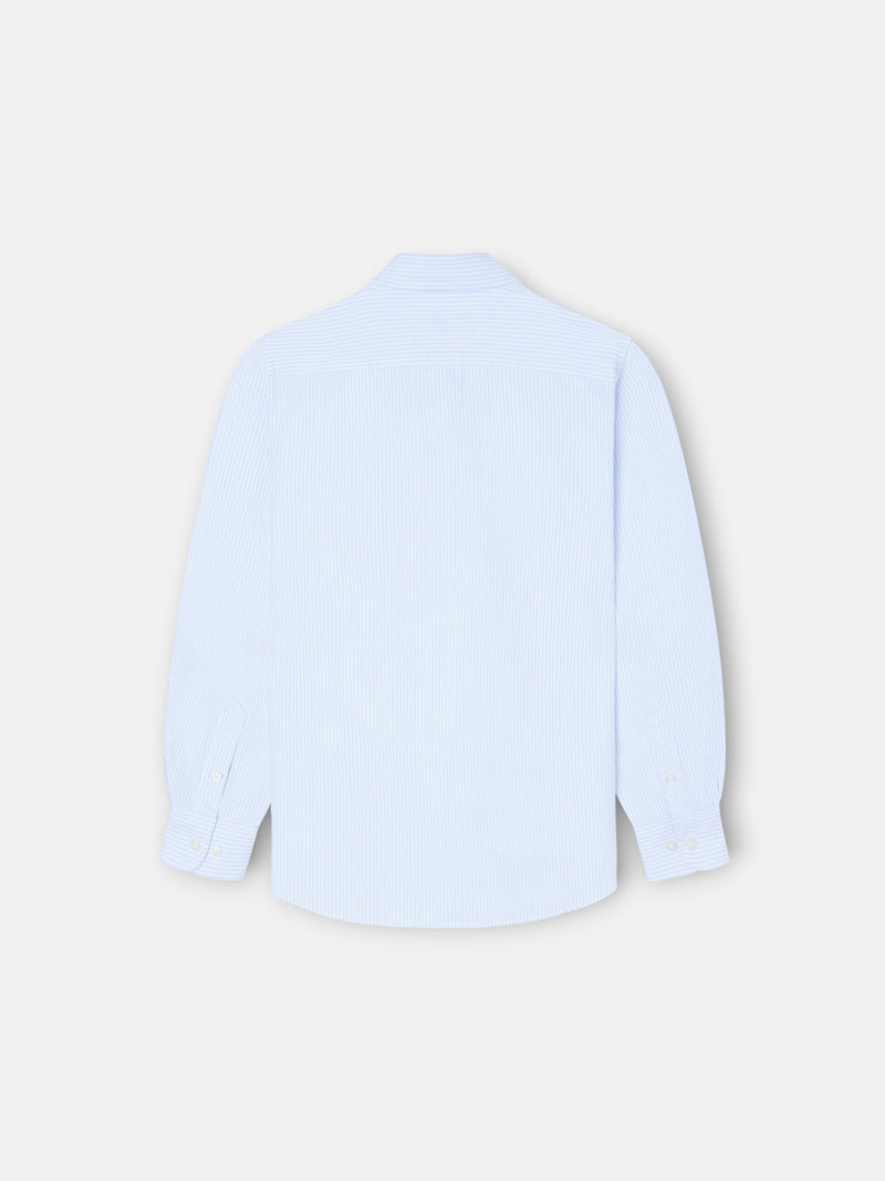 Polo desportivo criança riscas verticais azul