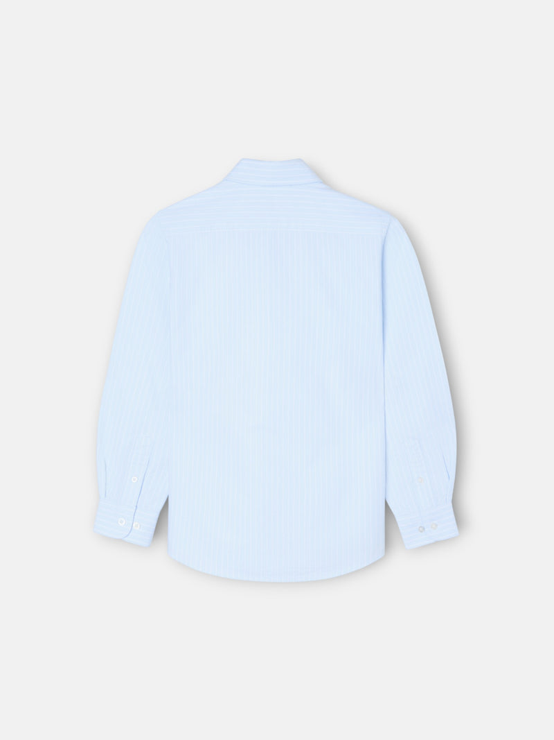 Camisa desportiva criança riscas largas azul-claro