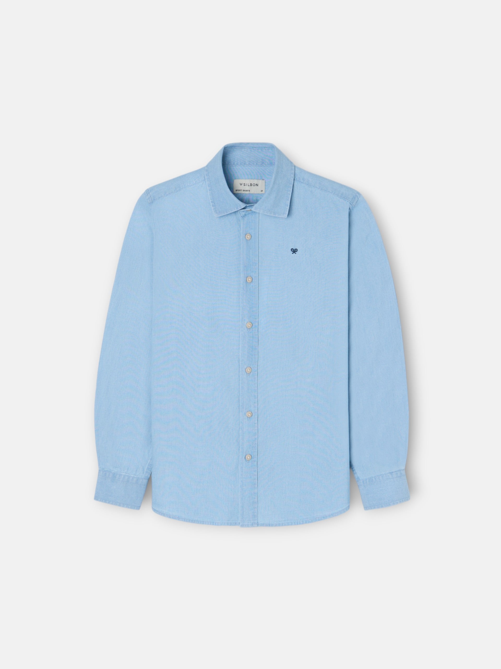 chemise de sport enfant en denim bleu clair