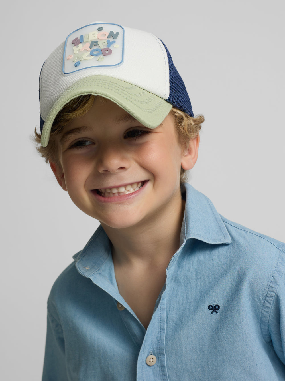 Chemise sport enfant en denim bleu clair