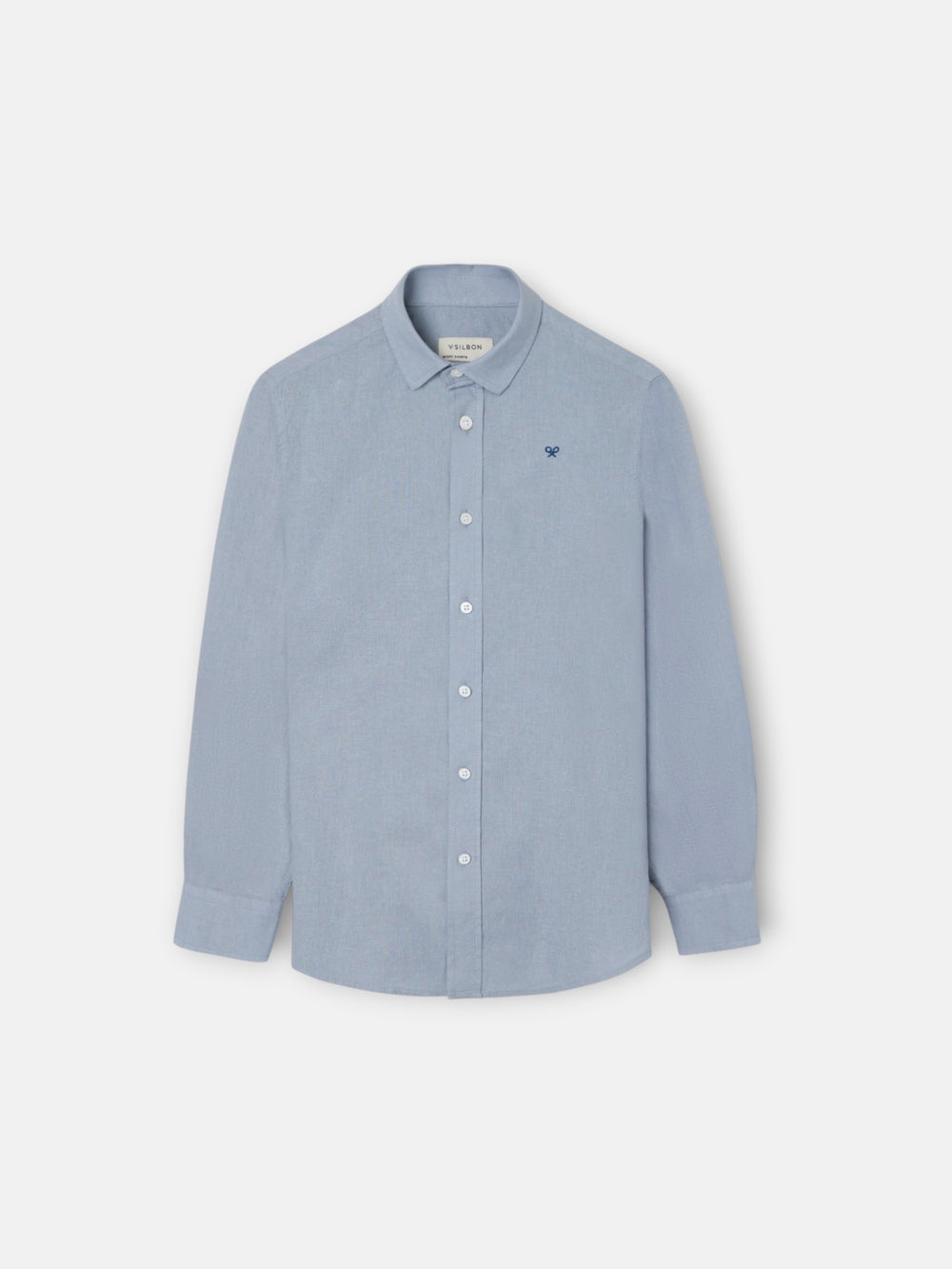 Chemise sport enfant en lin bleu