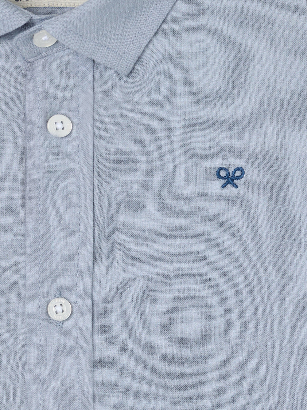 Chemise sport enfant en lin bleu
