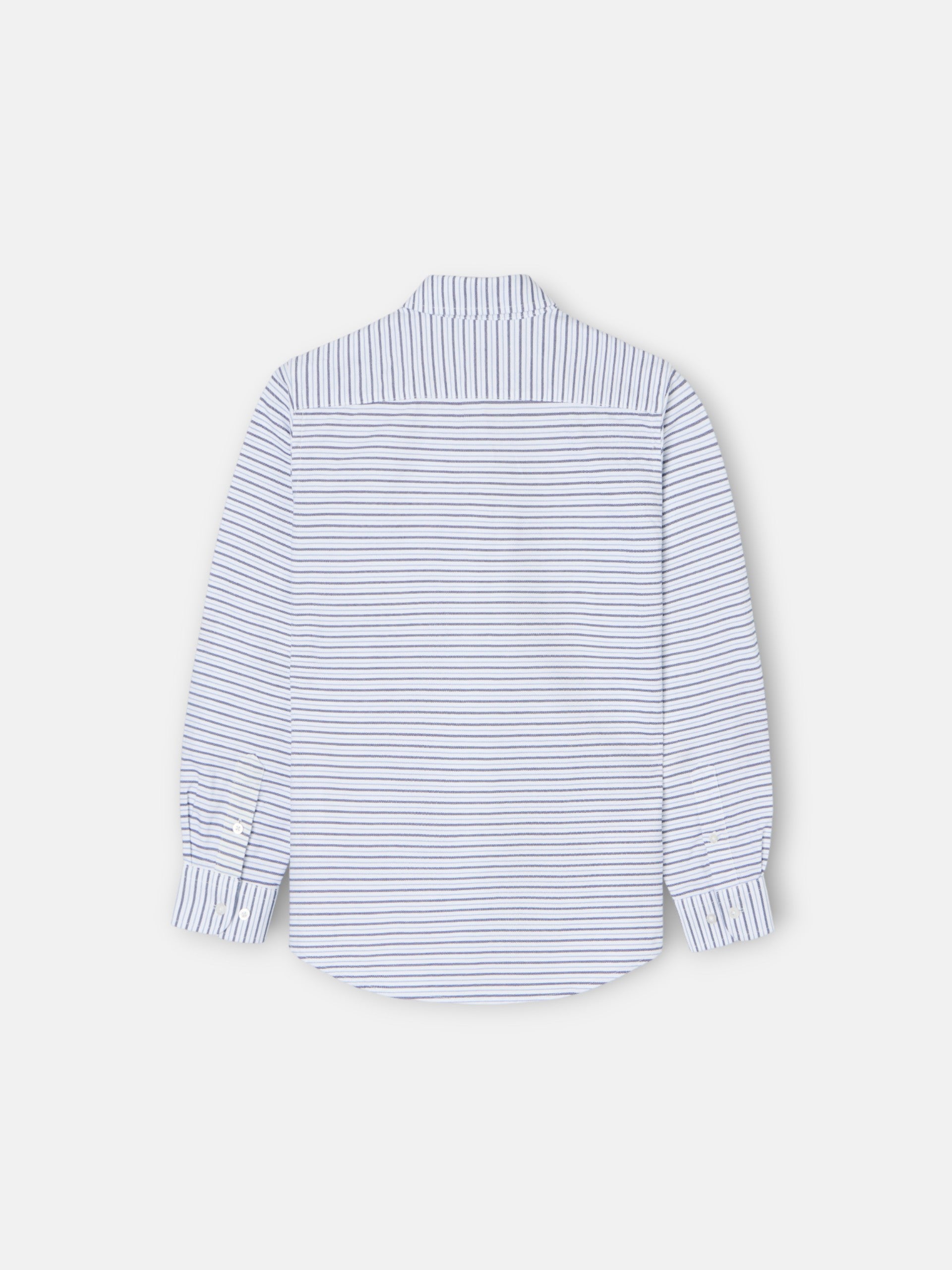 Polera sport kids oxford raya crema azul marino