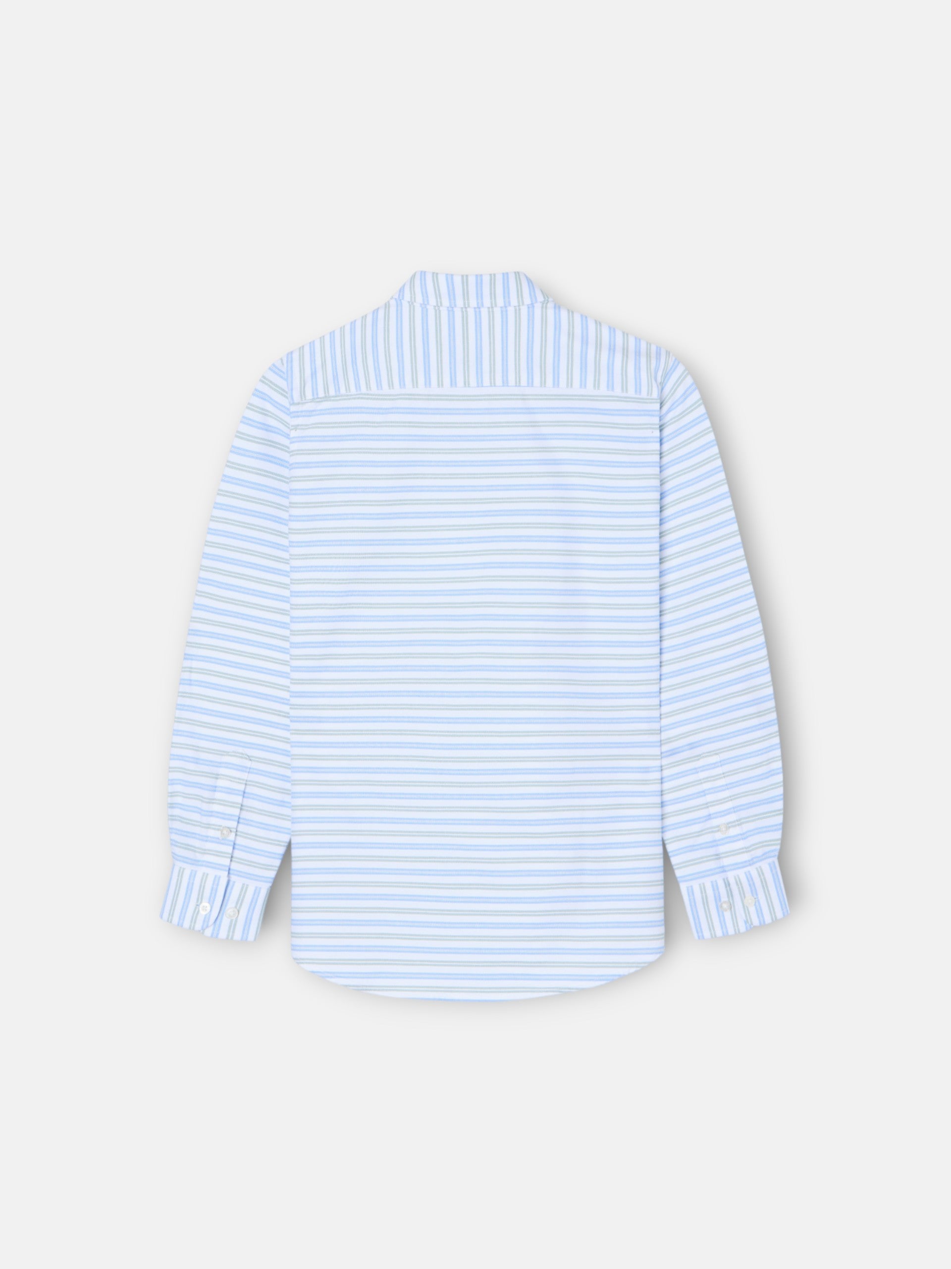 Camisa desportiva criança oxford risca verde azul