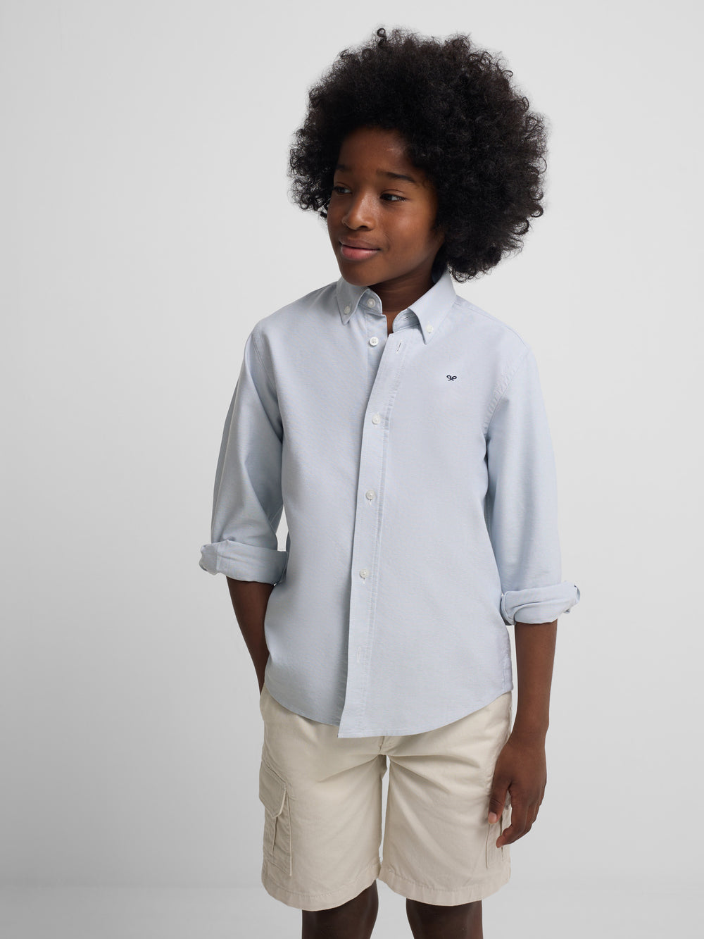 Chemise sport enfant oxford verte
