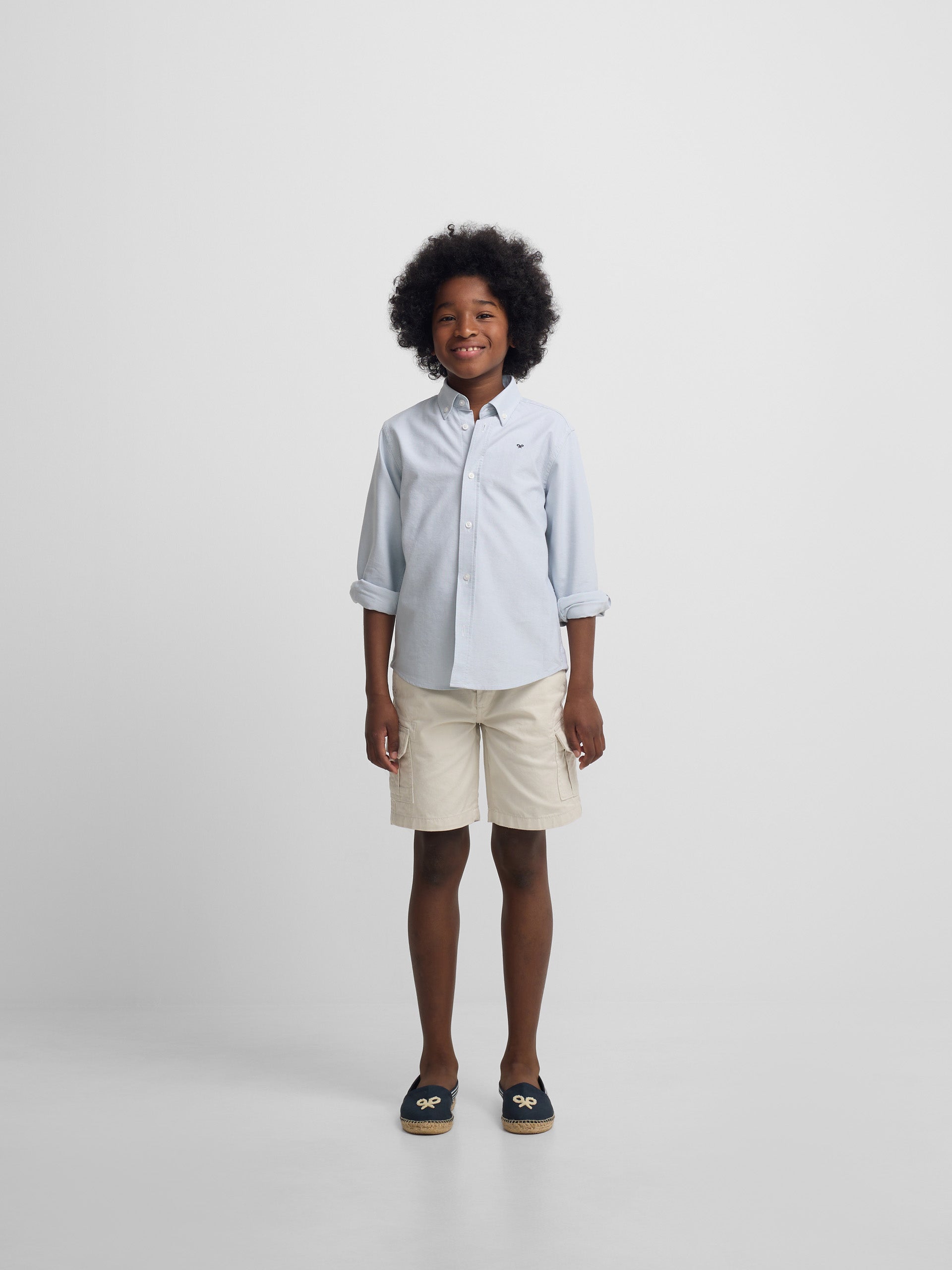 Camisa sport criança oxford verde