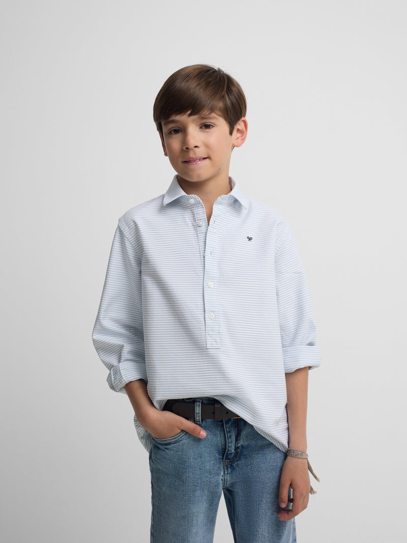 Camisola desportiva criança riscas horizontais verde