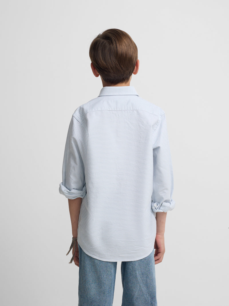 Camisola desportiva criança riscas horizontais verde