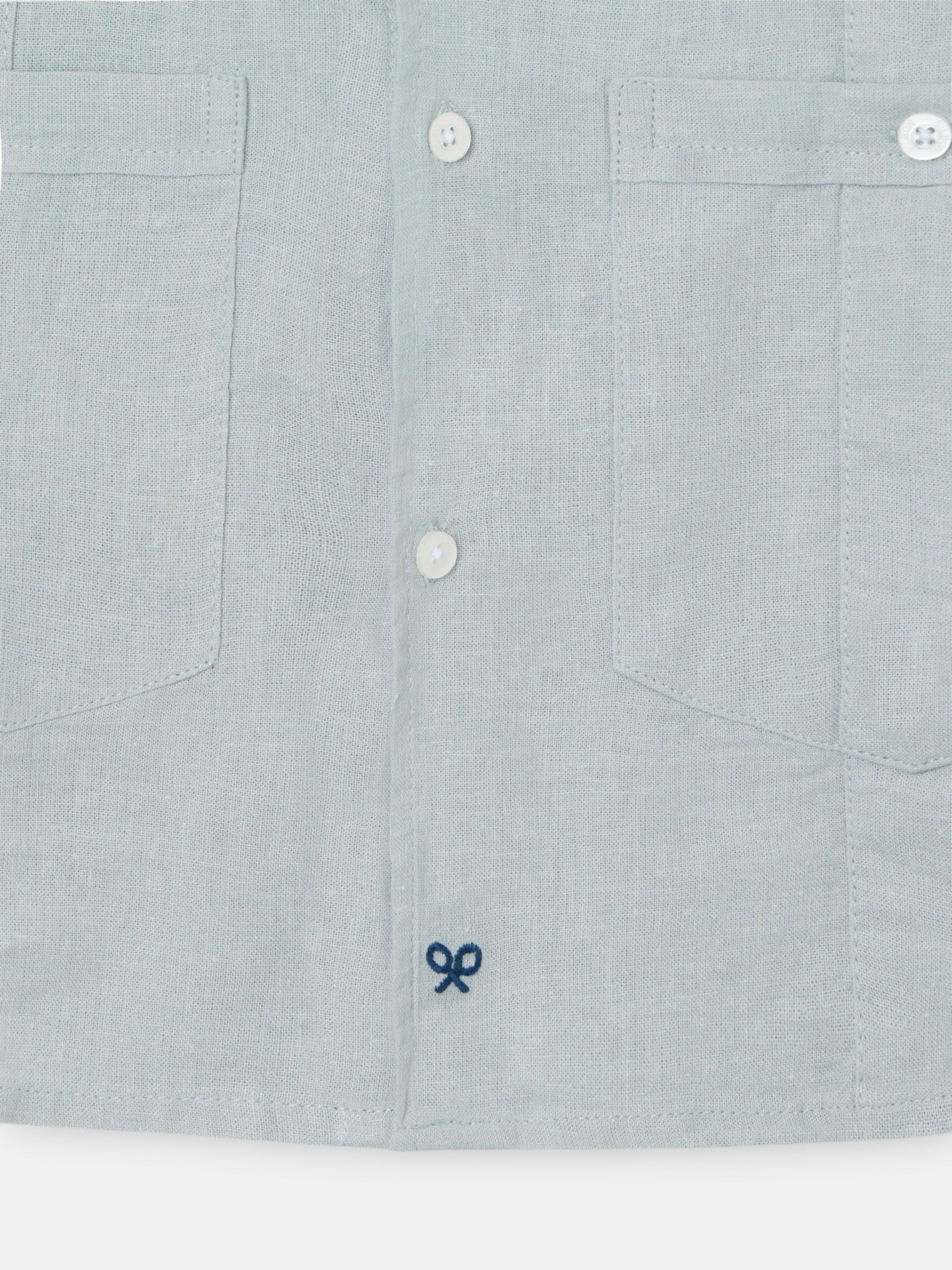 Guayabera sport criança linho verde claro