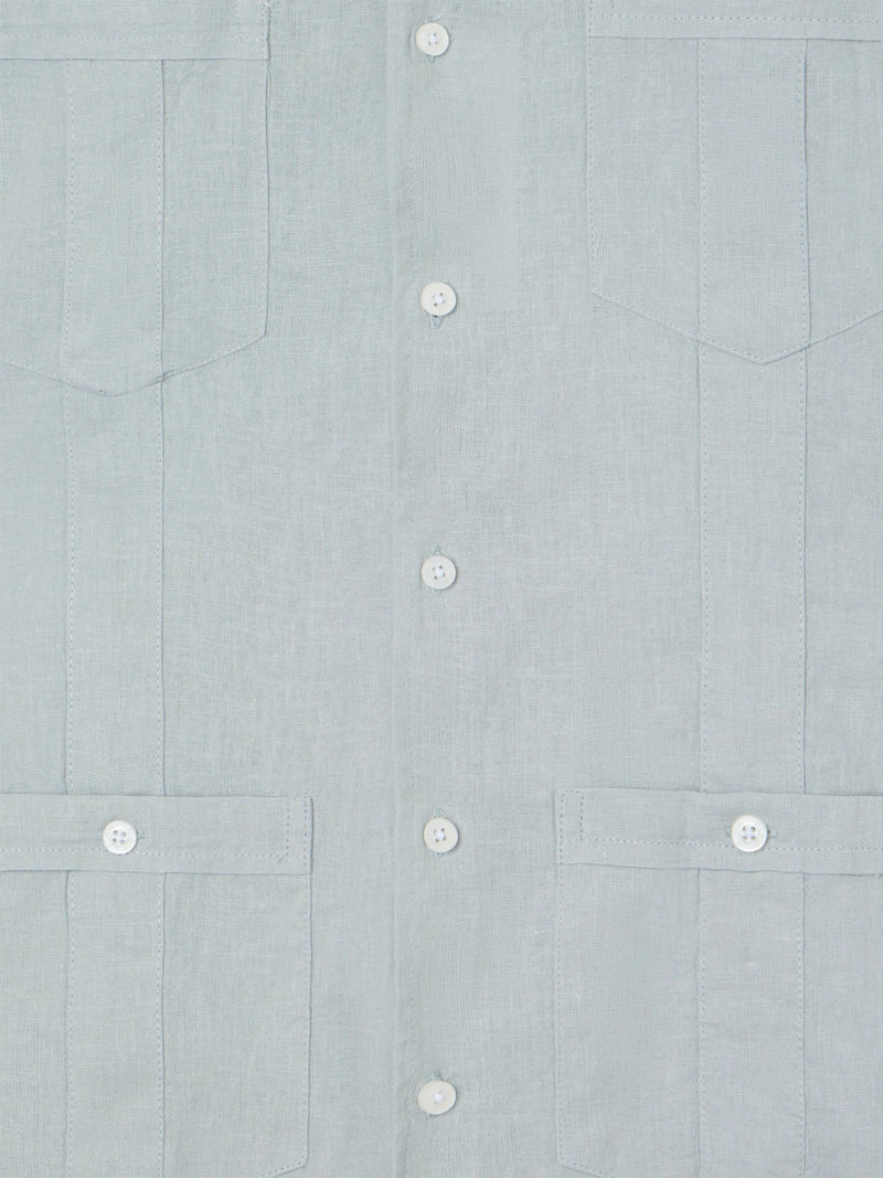 Guayabera sport kids lino verde claro