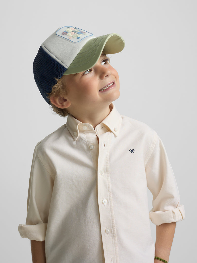 Camisa sport criança oxford amarelo