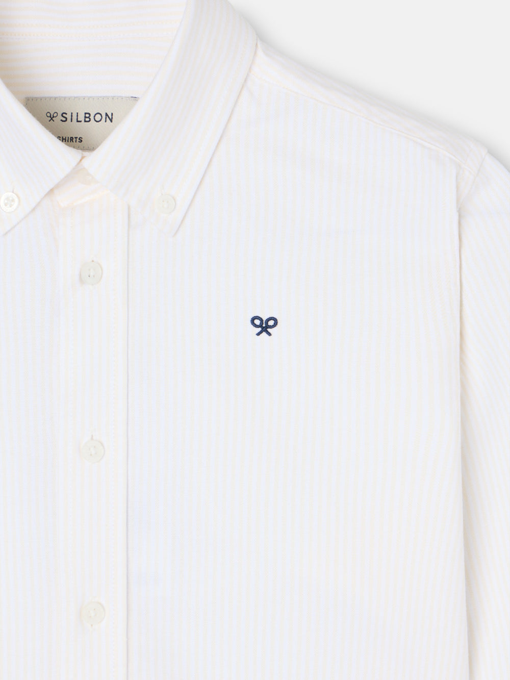 Chemise de sport enfant style Oxford rayée jaune