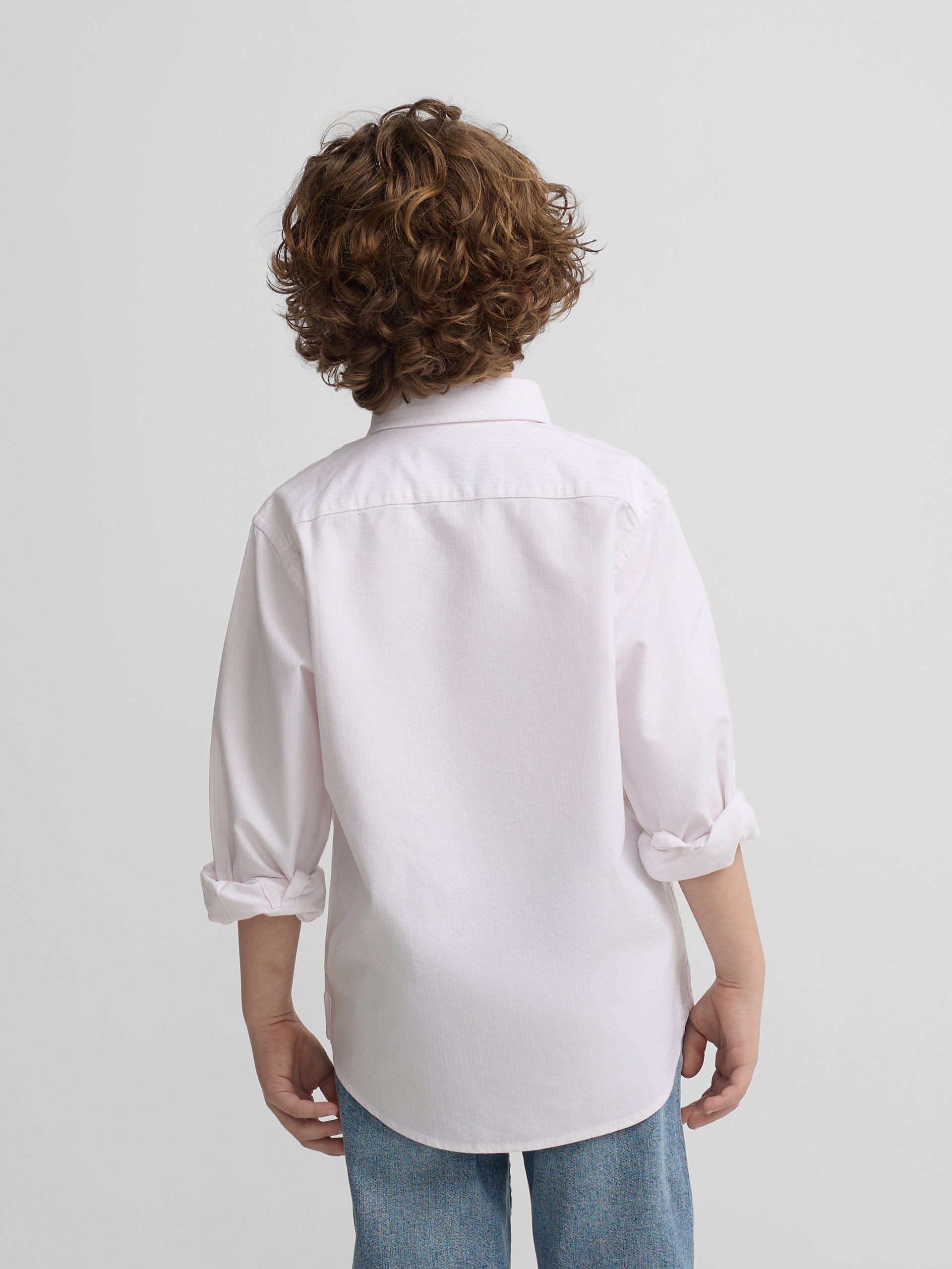 Kids sport shirt striped oxford style yellow