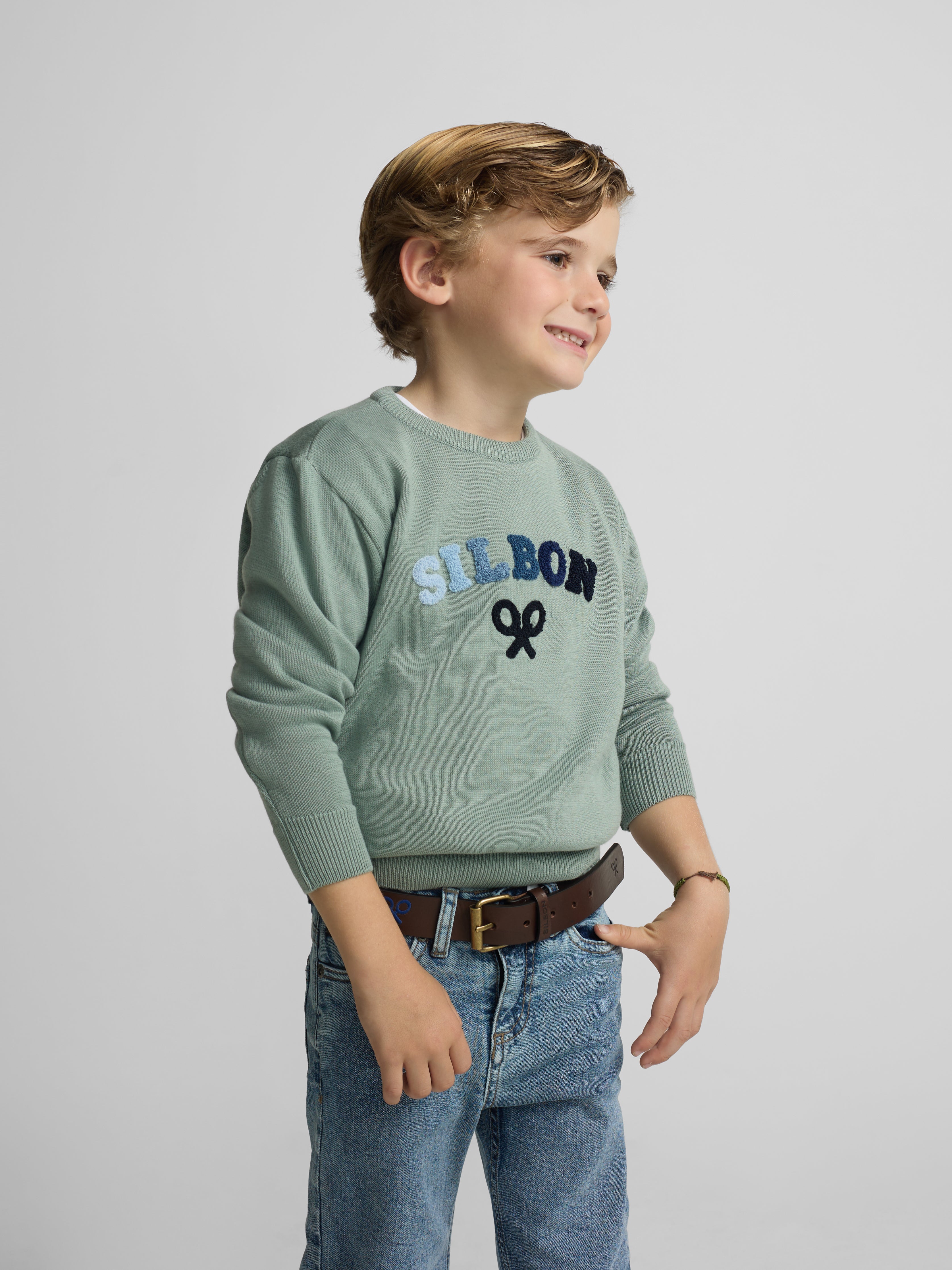 Jersey kids letras colores verde