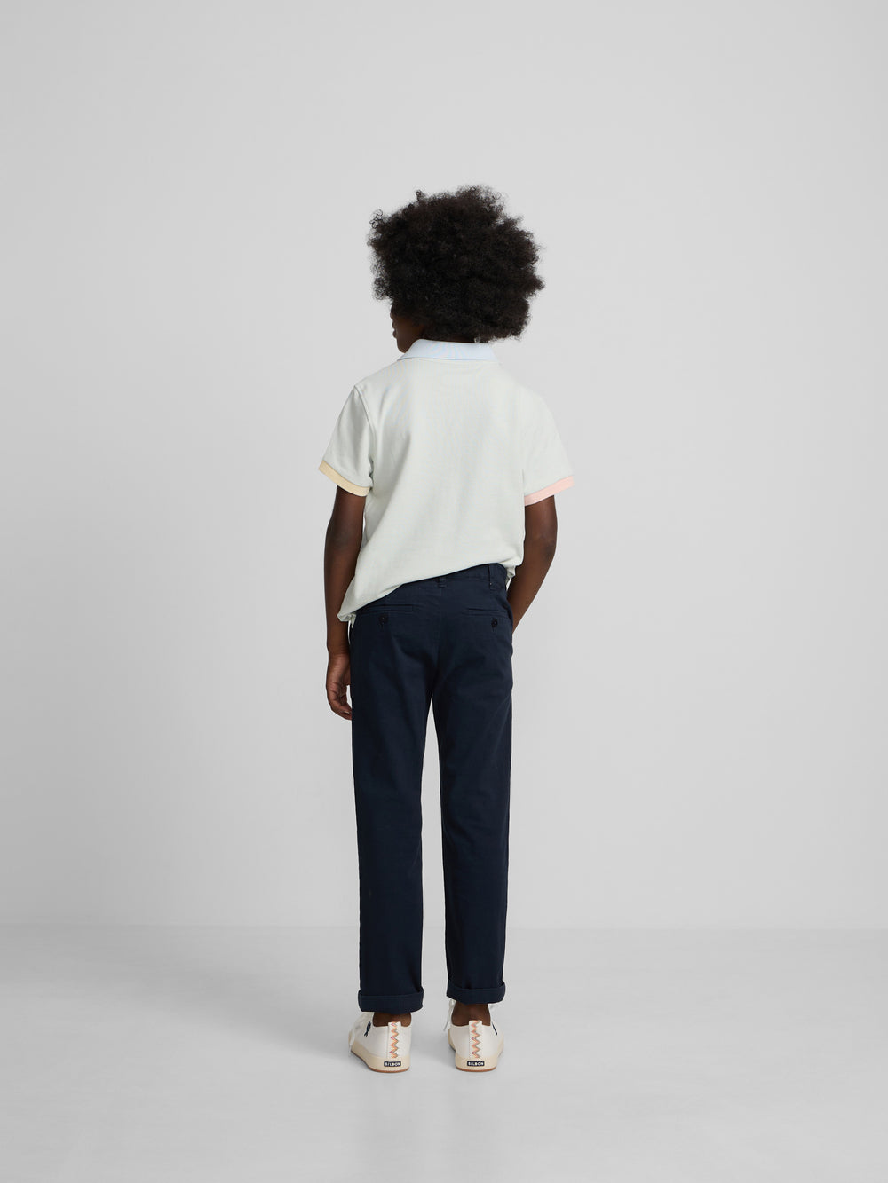 Kids' navy blue chino sport trousers