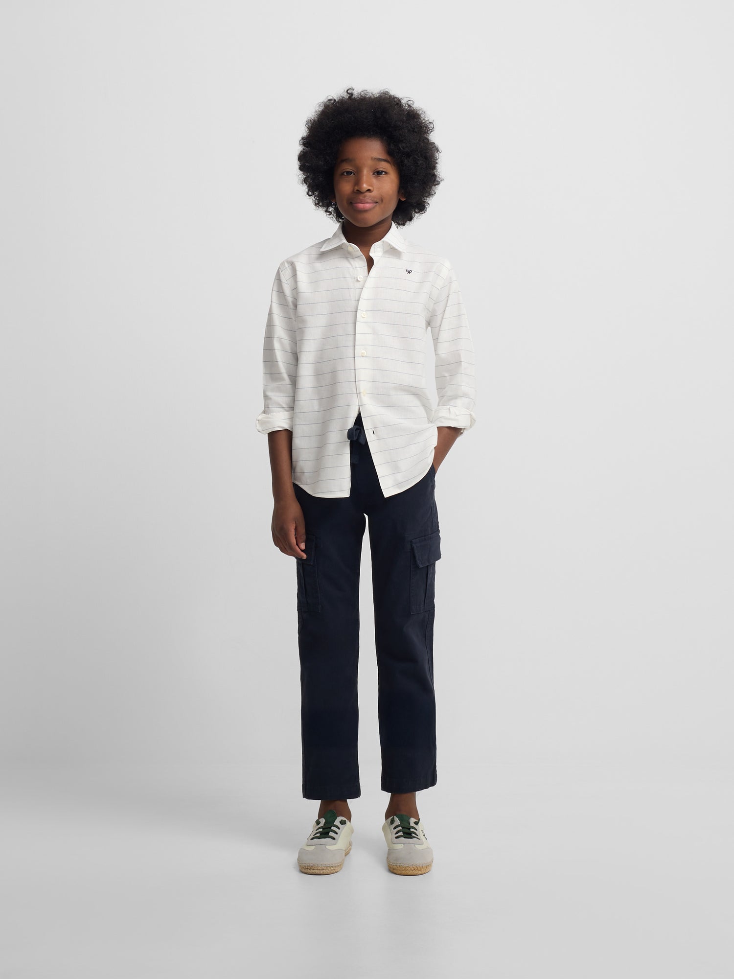Navy blue kids' cargo sport trousers