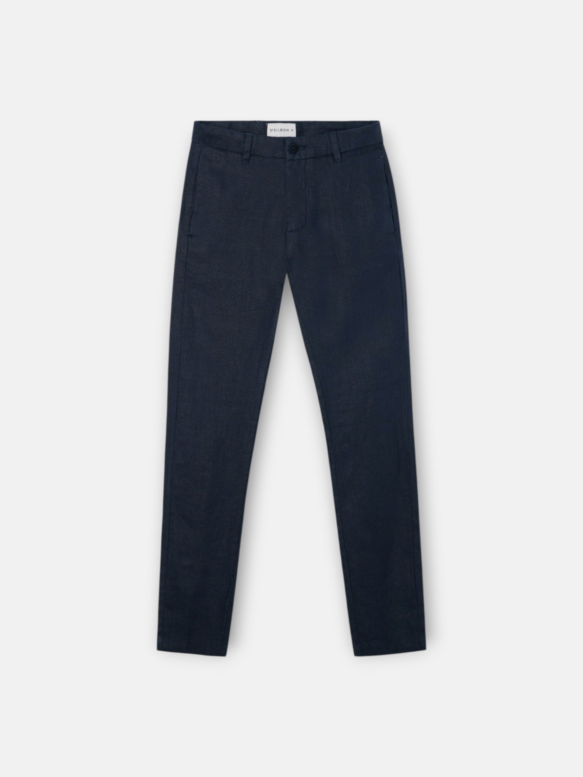 Kids' navy blue linen sport trousers