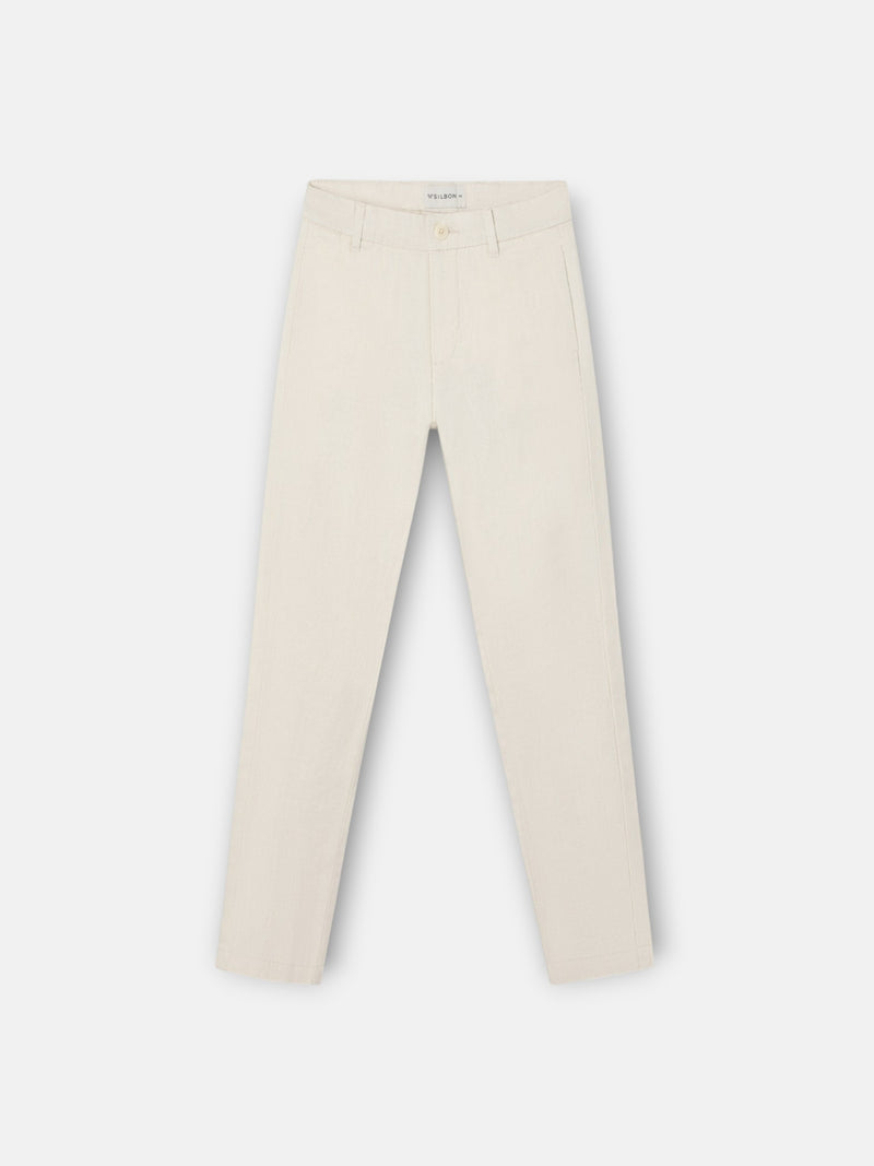Pantalon sport kids chino lino beige
