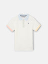 Polo criança com debrum multicolor branco