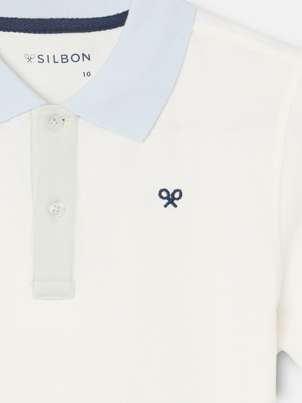 Polo enfant bord-côte multicolore blanc