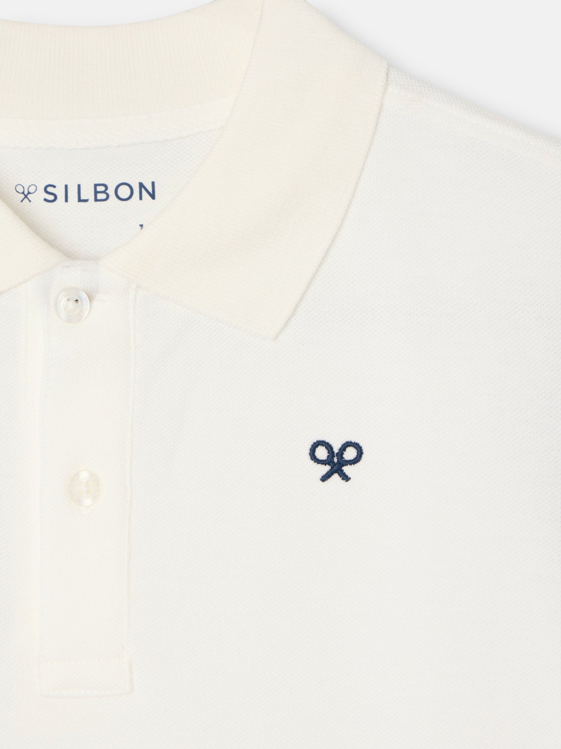 Polo enfant tricolore blanc