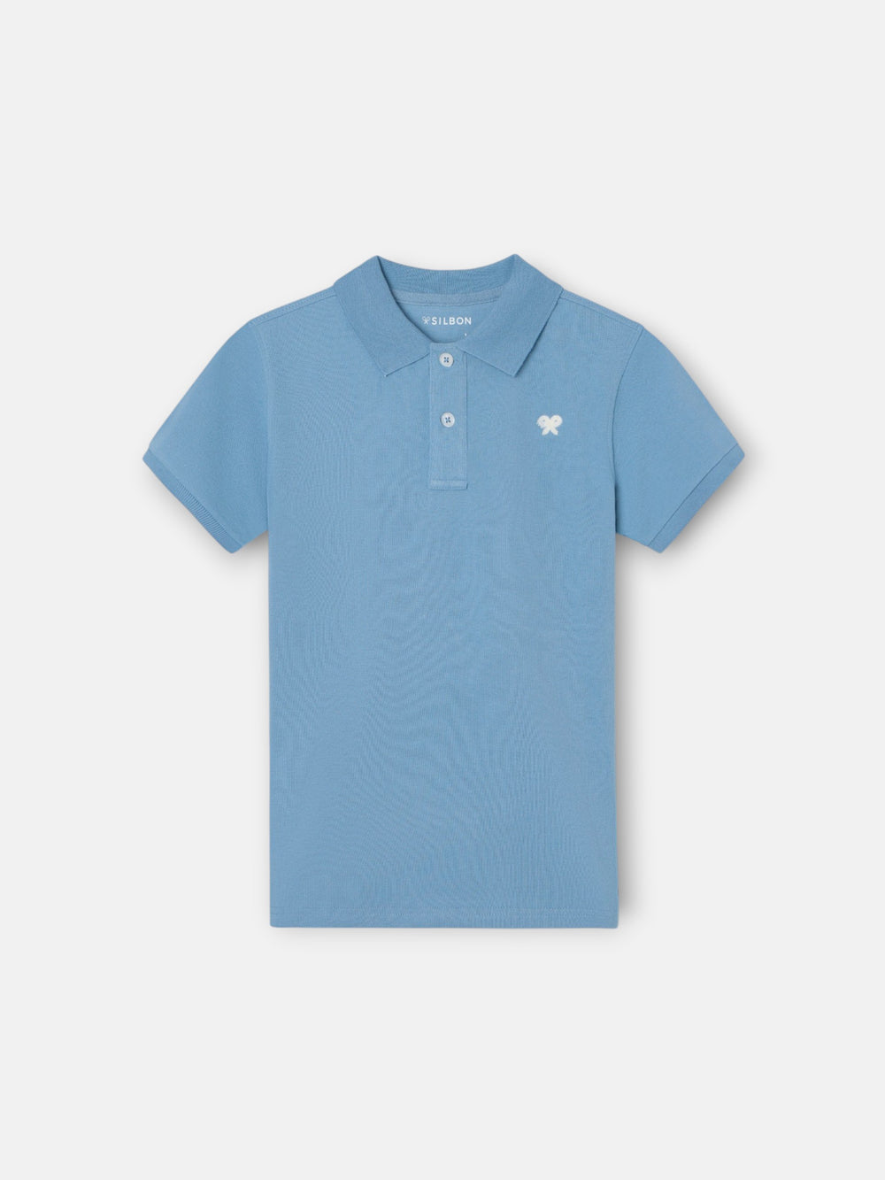 Polo kids liso logo rizo azul medio