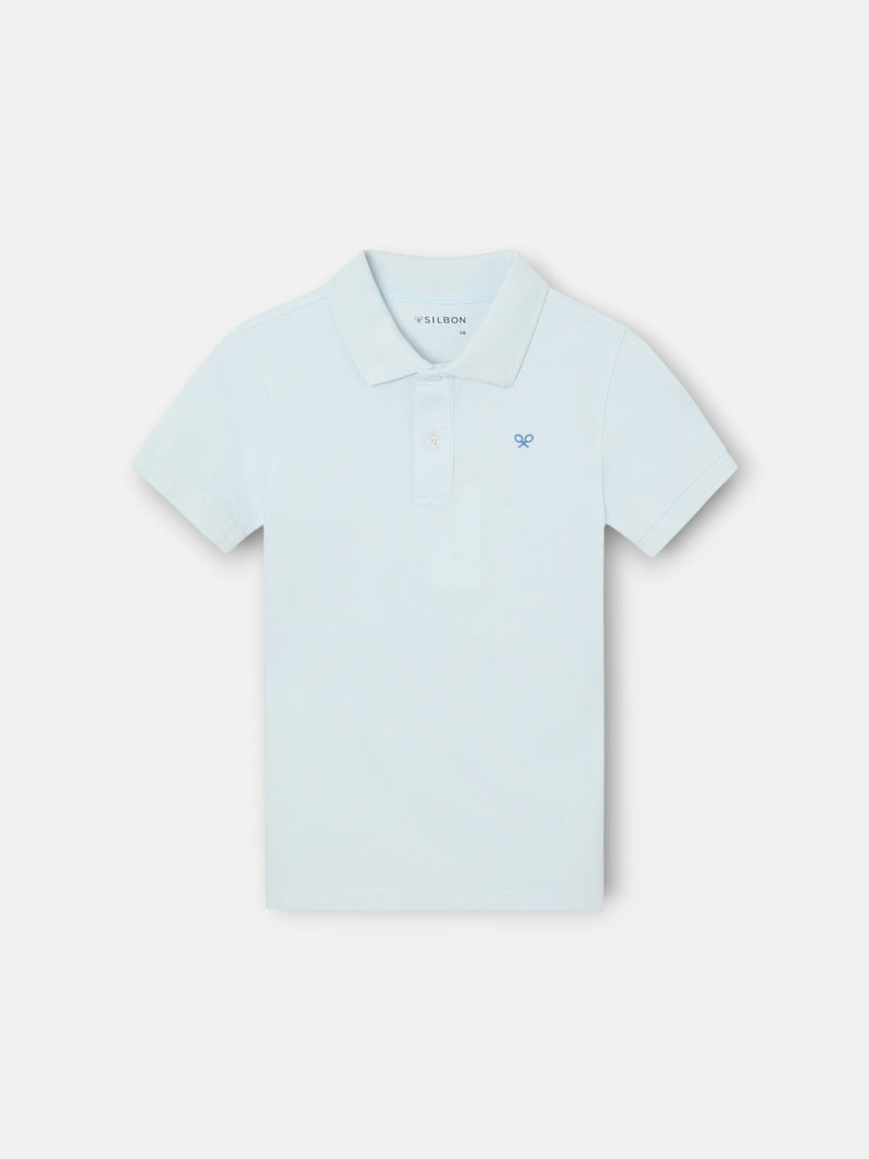 Kids' ethnic racket blue polo