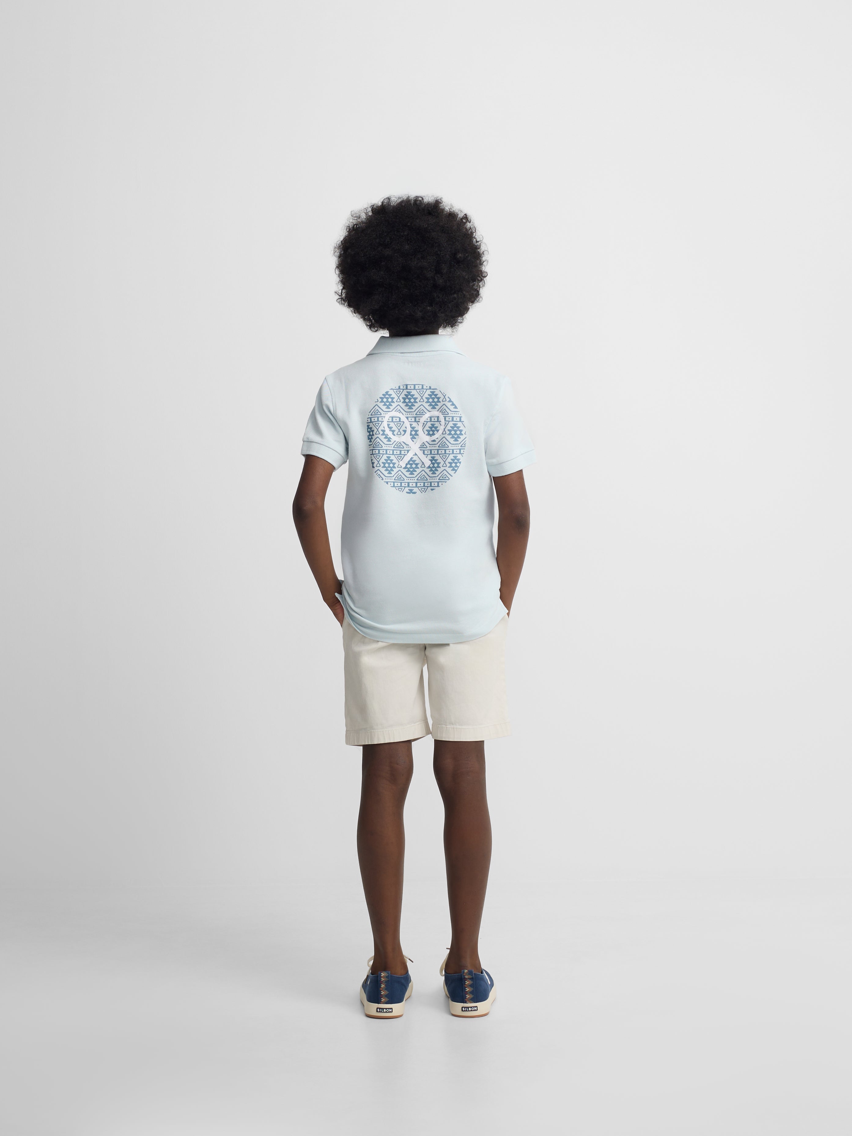 Raquette Polo Kids ethnique bleue
