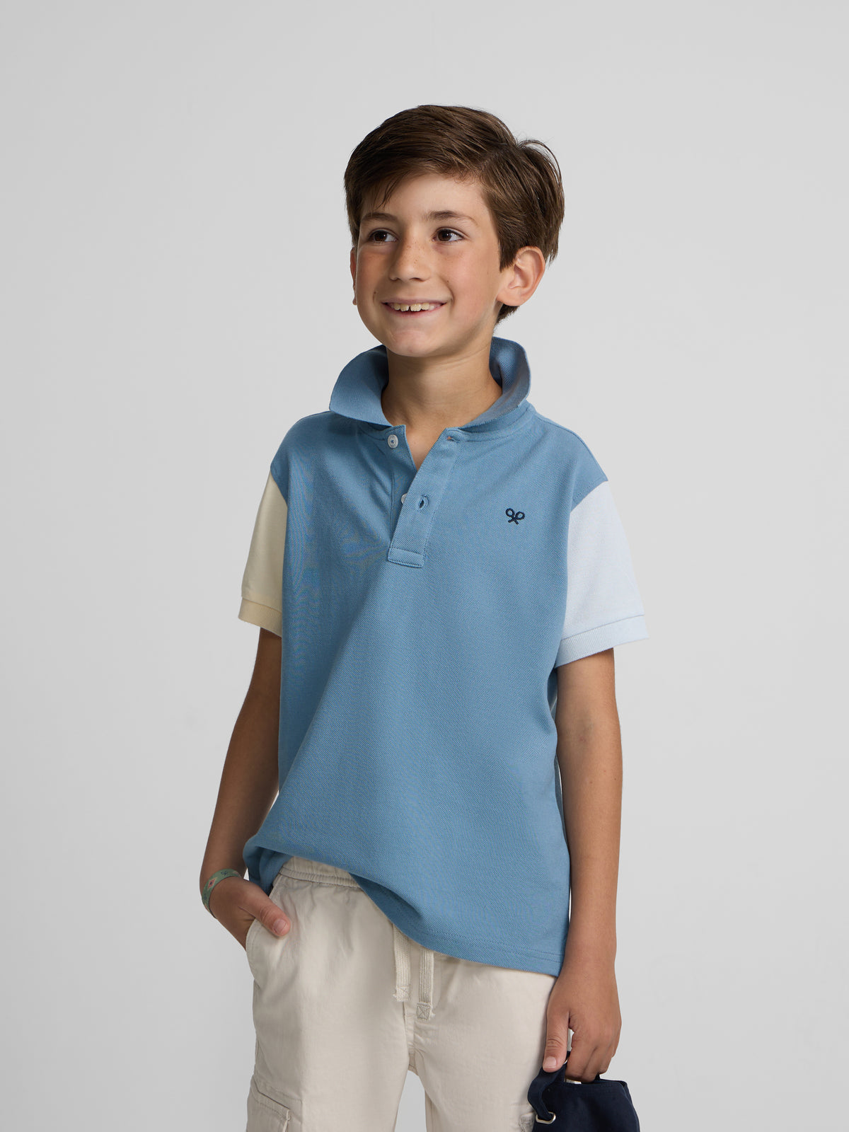Polo kids tricolor azul