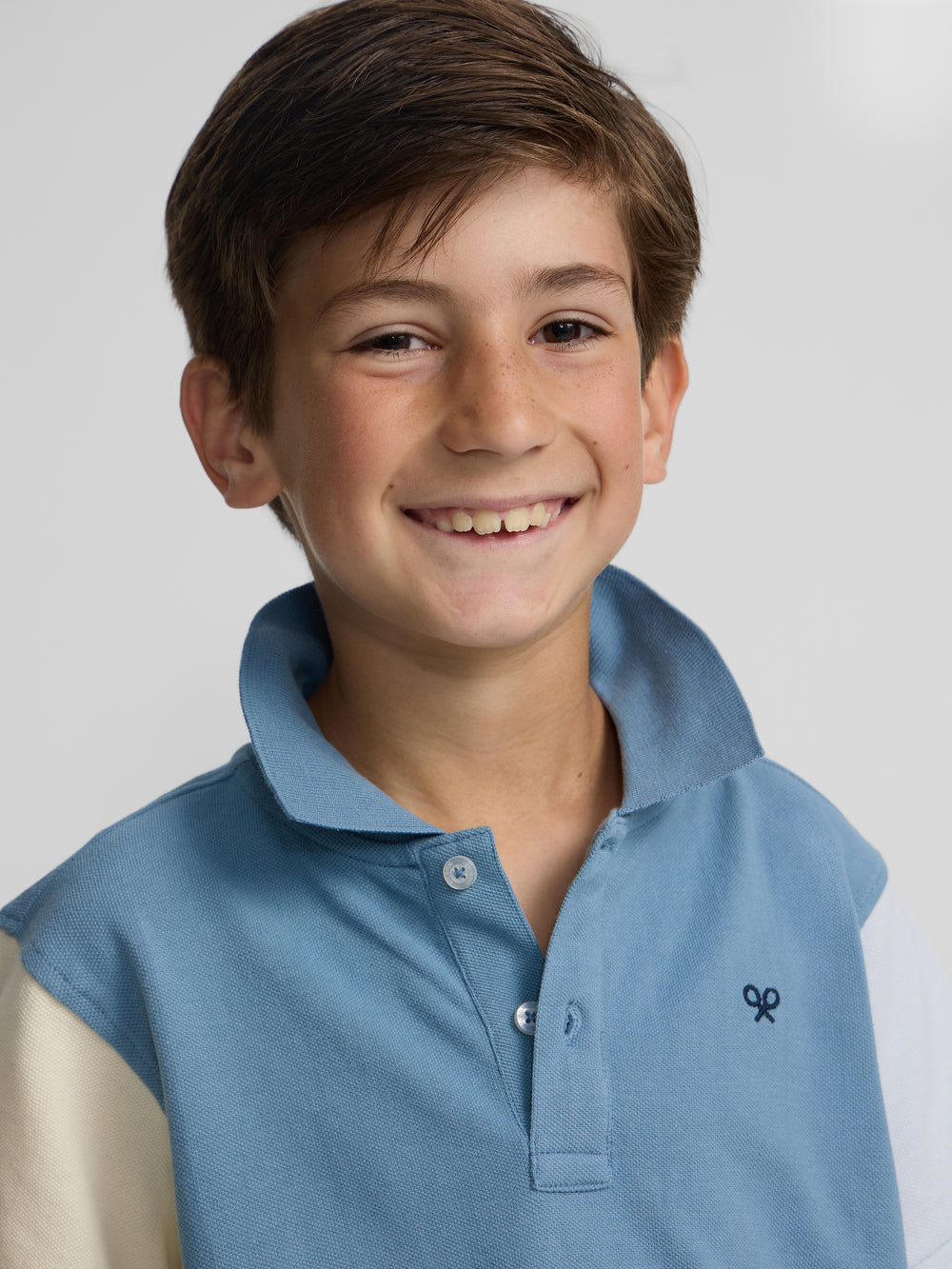 Polo kids tricolor azul