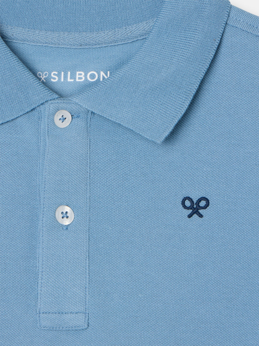 Polo enfant tricolore bleu