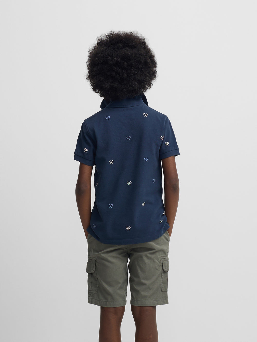 Polo enfant multi-raquettes bleu marine