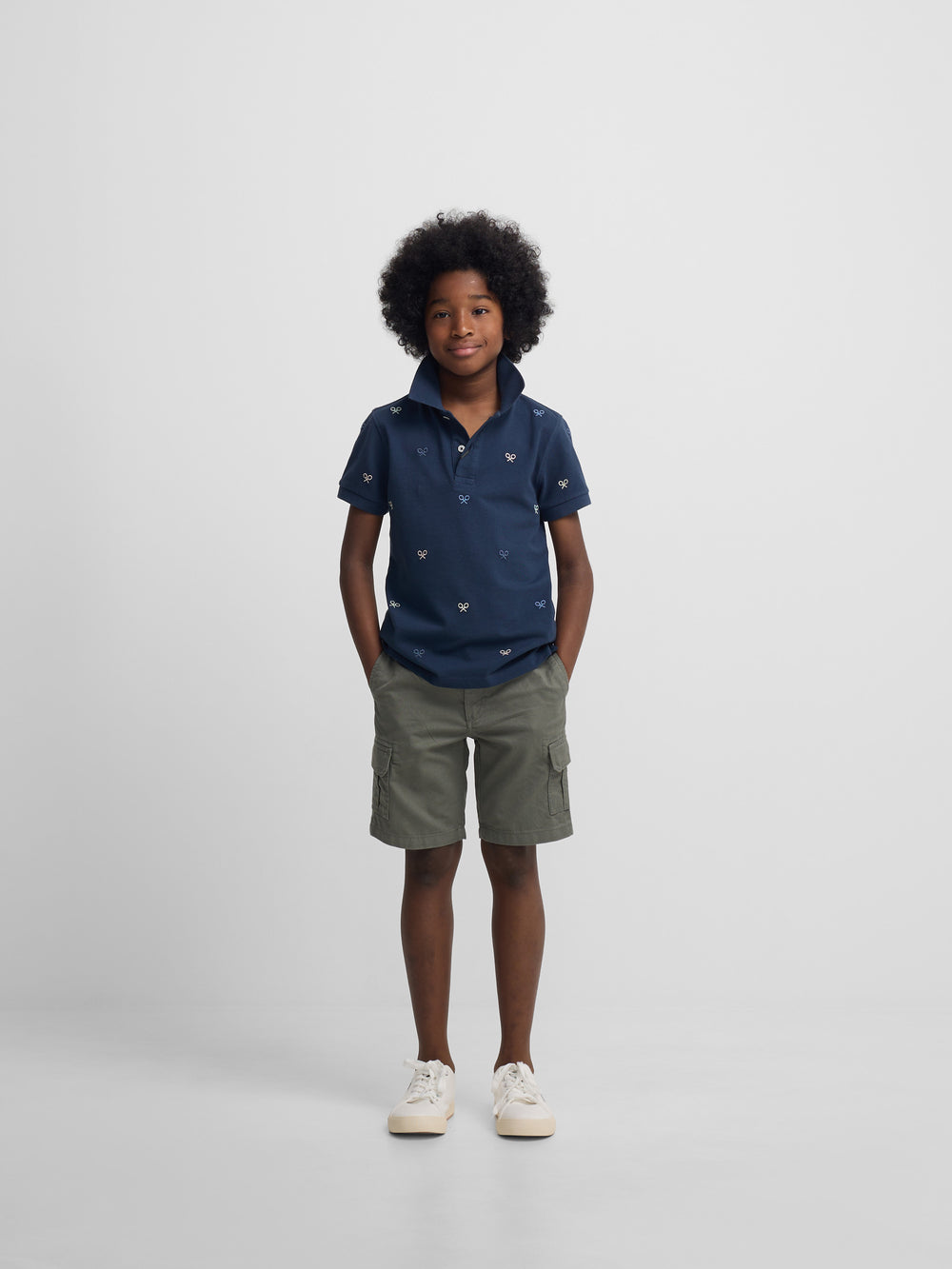 Polo enfant multi-raquettes bleu marine
